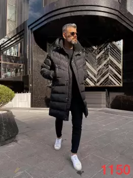 Geaca barbati groasa de iarna neagra 1150 imagine