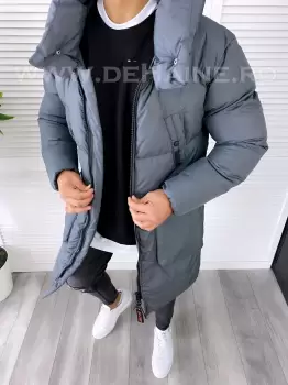 Geaca barbati groasa gri petrol de iarna B6191 67-4 imagine