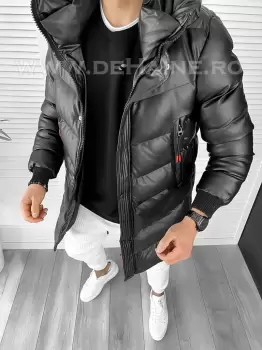 Geaca barbati groasa neagra de iarna 8080 64-3* imagine