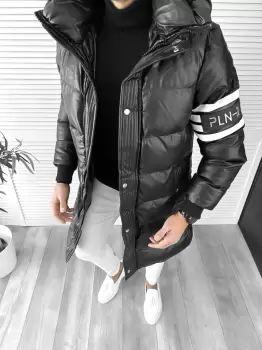 Geaca barbati groasa neagra de iarna 9025 E/** imagine