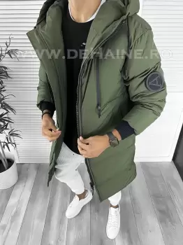 Geaca barbati groasa verde de iarna 8040 imagine