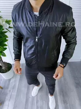 Geaca barbati neagra din piele ecologica B5998 114-1 imagine