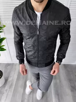 Geaca barbati toamna neagra B2886 J7-2 imagine