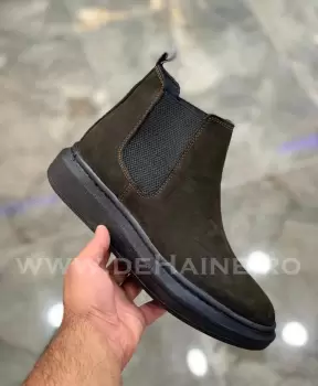 Ghete barbati piele intoarsa maro B3398 A3-1 E imagine