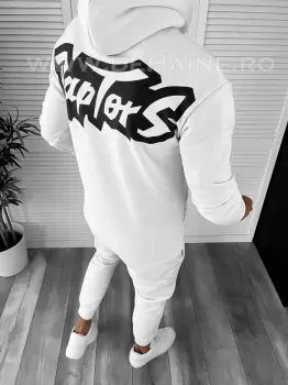 Hanorac barbati alb slim fit cu imprimeu pe spate K093 O2-1.1 imagine