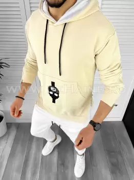 Hanorac barbati bej slim fit K179 45-4.1 E imagine