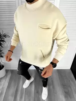 Hanorac barbati bej slim fit K226 82-1.2.3 imagine