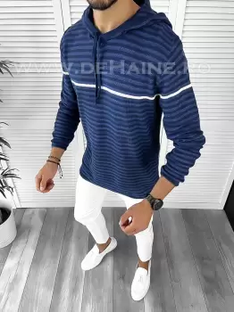 Hanorac barbati bleumarin slim fit T3713 i18-1*/U5 imagine