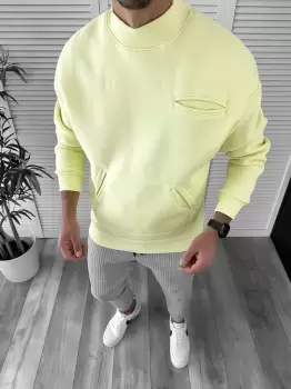 Hanorac barbati galben slim fit K226 E imagine