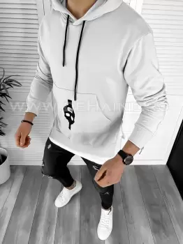 Hanorac barbati gri slim fit K179 83-3.1 E imagine