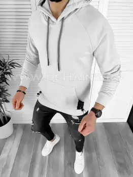 Hanorac barbati gri slim fit K188 86-4.1.2 imagine