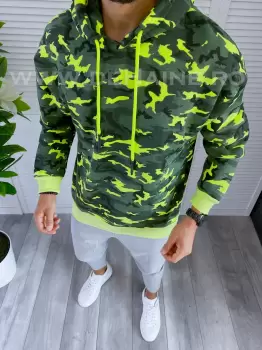 Hanorac barbati oversize verde K348 112-2 E imagine