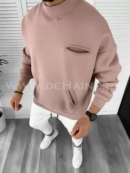 Hanorac barbati roz pudra slim fit K226 46-1.3 E 130-2 imagine