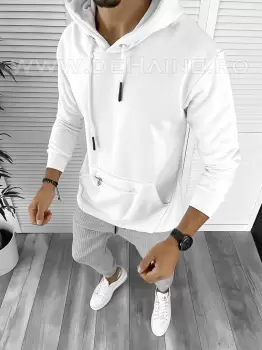 Hanorac barbati slim fit alb K150  imagine