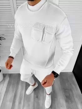 Hanorac barbati slim fit alb K156 P20-6.1 imagine