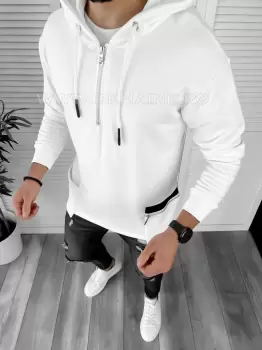 Hanorac barbati slim fit alb K177 N13-3* imagine