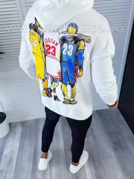 Hanorac barbati slim fit alb K252 87-3 E imagine