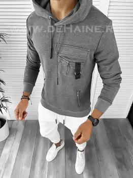 Hanorac barbati slim fit gri 2594 I8-1/U6-2 imagine