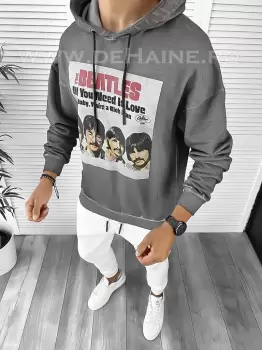 Hanorac barbati slim fit gri deschis K113 X20-3 imagine