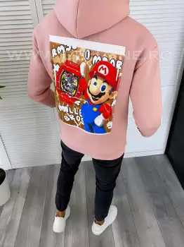 Hanorac barbati slim fit roz K338 112-2E imagine