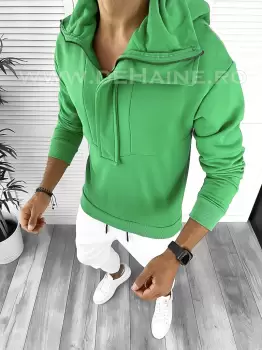 Hanorac barbati slim fit verde K322 27-3 imagine