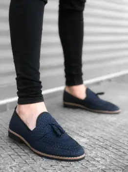 Mocasini barbati albastri  tapla subtire  piele eco  comozi 12218 N1-3 imagine
