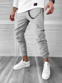 Pantaloni barbati casual gri 7182 imagine