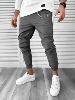 Pantaloni barbati casual gri inchis 7182 imagine