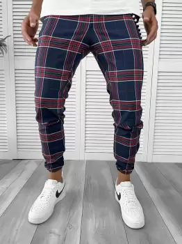 Pantaloni barbati casual in carouri 1085 SD imagine