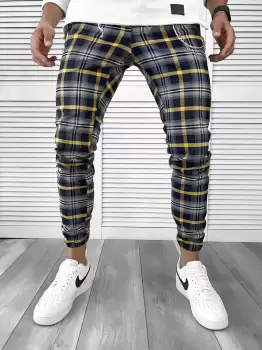 Pantaloni barbati casual in carouri 11951 imagine