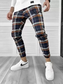 Pantaloni barbati casual in carouri 11952 imagine