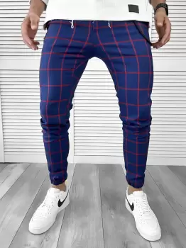 Pantaloni barbati casual in carouri 11956 imagine