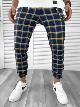 Pantaloni barbati casual in carouri 11958 imagine