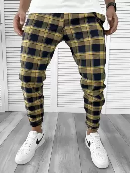 Pantaloni barbati casual in carouri 12119 SD imagine