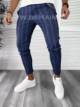 Pantaloni barbati casual regular fit bleumarin B1551 5-3 E imagine