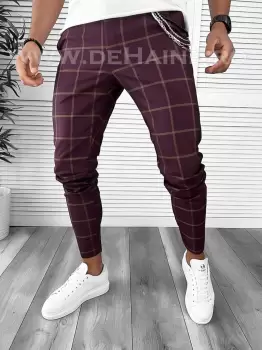 Pantaloni barbati casual regular fit grena B7945 O2-1.2 imagine