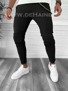 Pantaloni barbati casual regular fit negri B7934 B12-5/ 12-5 E imagine