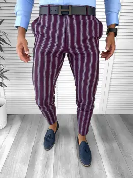 Pantaloni barbati eleganti grena B1556 21-4 / 18-4 E ~ imagine