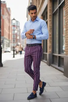 Pantaloni barbati eleganti grena CU MIC DEFECT DEF1556  P18-2.1 imagine