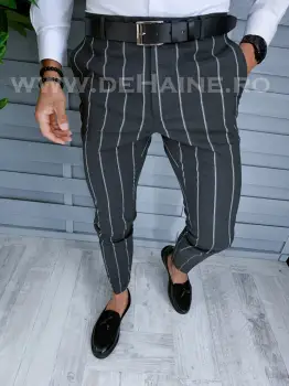 Pantaloni barbati eleganti gri B1301 F1-2 imagine