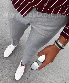 Pantaloni barbati eleganti gri B1329 B2-5 imagine