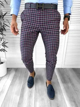 Pantaloni barbati eleganti in carouri 10061 F2-3.3 / 10-4 E ~ imagine