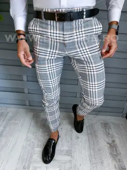 Pantaloni barbati eleganti in carouri B1743 I16-2 U4-1 imagine
