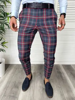 Pantaloni barbati eleganti in carouri B1745 imagine