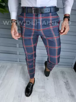 Pantaloni barbati eleganti in carouri B1904 B6-3 E 7-3 imagine