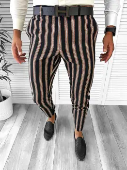 Pantaloni barbati eleganti in dungi B1883 F6-5.1 / 34-5 E~ imagine