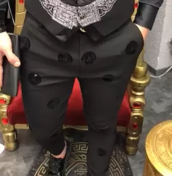 Pantaloni barbati eleganti negri B5728 H5 H6-4* imagine