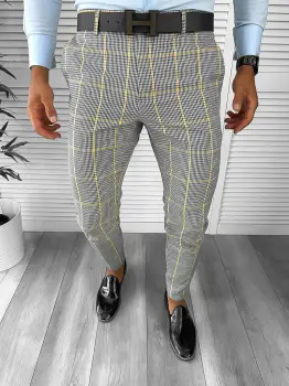 Pantaloni barbati eleganti regular fit carouri 2019 B5-5 E 15-3  imagine