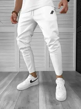 Pantaloni de trening albi conici 12604 115-1 imagine