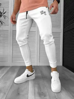 Pantaloni de trening albi cu defect DEF800 D4-5.4 imagine